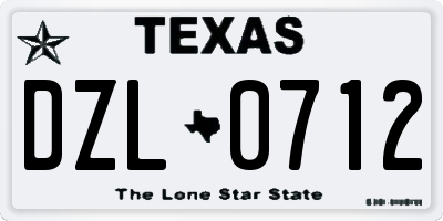 TX license plate DZL0712