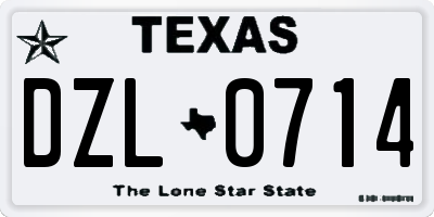 TX license plate DZL0714