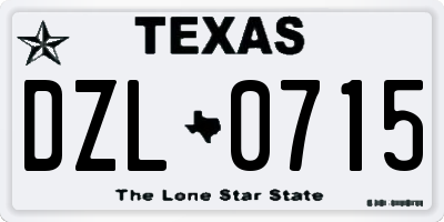 TX license plate DZL0715