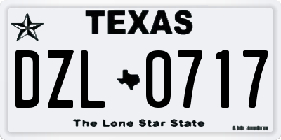 TX license plate DZL0717