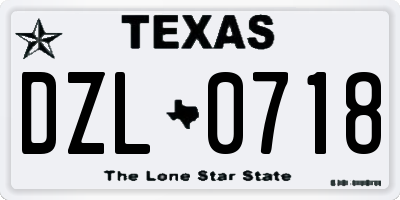 TX license plate DZL0718