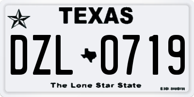 TX license plate DZL0719