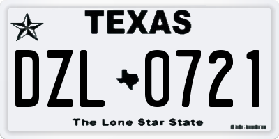 TX license plate DZL0721