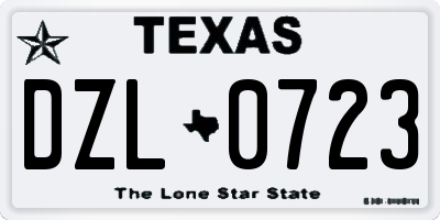 TX license plate DZL0723