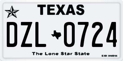 TX license plate DZL0724