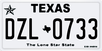 TX license plate DZL0733