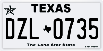 TX license plate DZL0735
