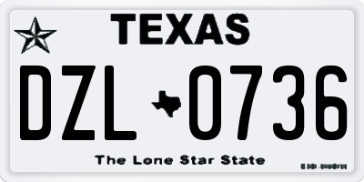 TX license plate DZL0736