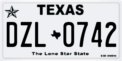 TX license plate DZL0742