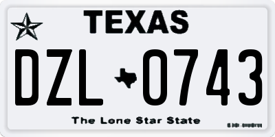 TX license plate DZL0743