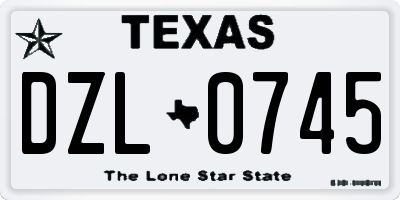 TX license plate DZL0745