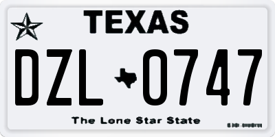 TX license plate DZL0747