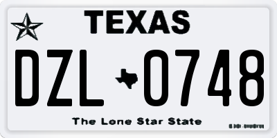 TX license plate DZL0748