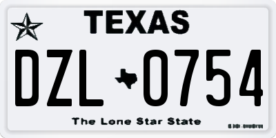 TX license plate DZL0754