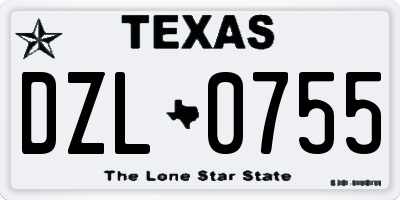 TX license plate DZL0755