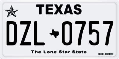 TX license plate DZL0757