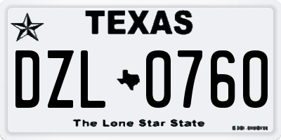 TX license plate DZL0760