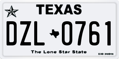 TX license plate DZL0761