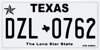 TX license plate DZL0762