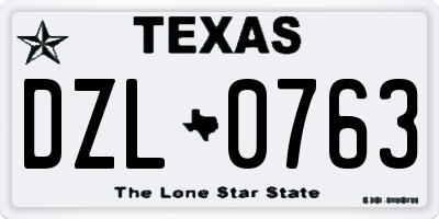 TX license plate DZL0763