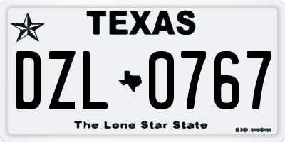 TX license plate DZL0767