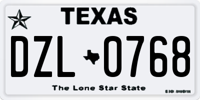 TX license plate DZL0768