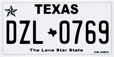 TX license plate DZL0769