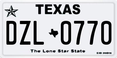 TX license plate DZL0770