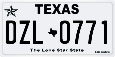 TX license plate DZL0771