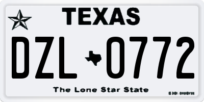 TX license plate DZL0772