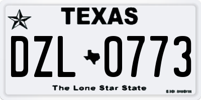 TX license plate DZL0773