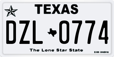 TX license plate DZL0774