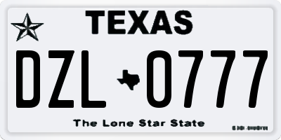 TX license plate DZL0777