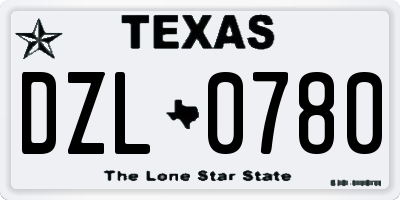 TX license plate DZL0780