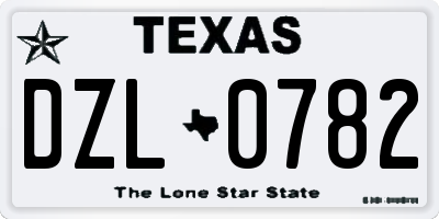 TX license plate DZL0782
