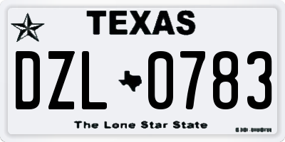 TX license plate DZL0783