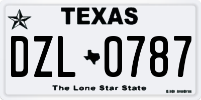 TX license plate DZL0787