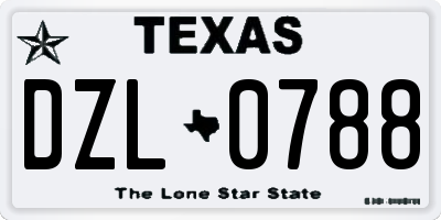 TX license plate DZL0788