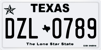 TX license plate DZL0789