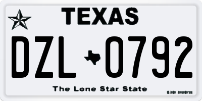 TX license plate DZL0792