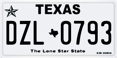 TX license plate DZL0793