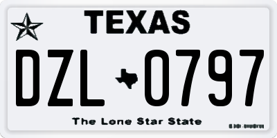 TX license plate DZL0797