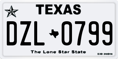 TX license plate DZL0799