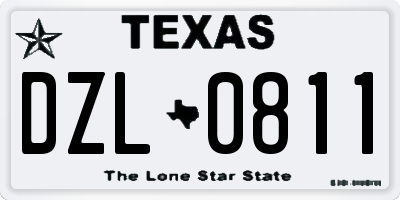 TX license plate DZL0811