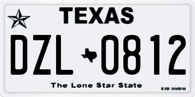 TX license plate DZL0812