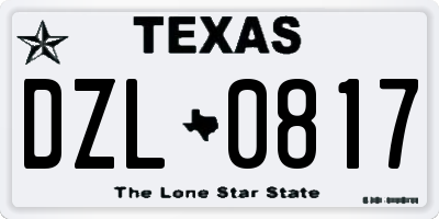 TX license plate DZL0817