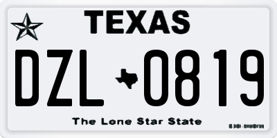 TX license plate DZL0819