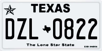 TX license plate DZL0822