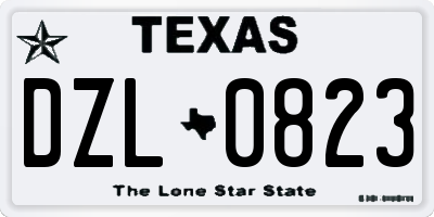 TX license plate DZL0823