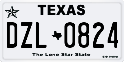 TX license plate DZL0824